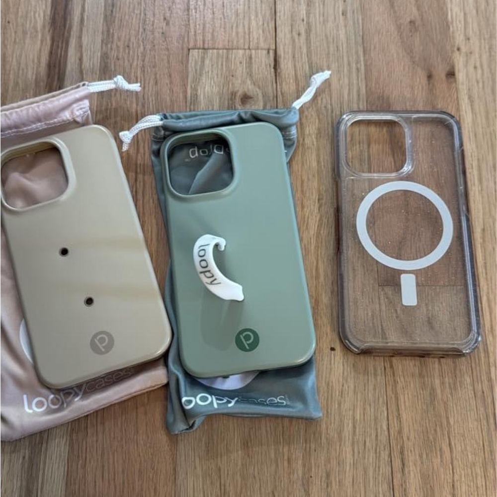 Loopy Case Beige & Green & otter box sparkle